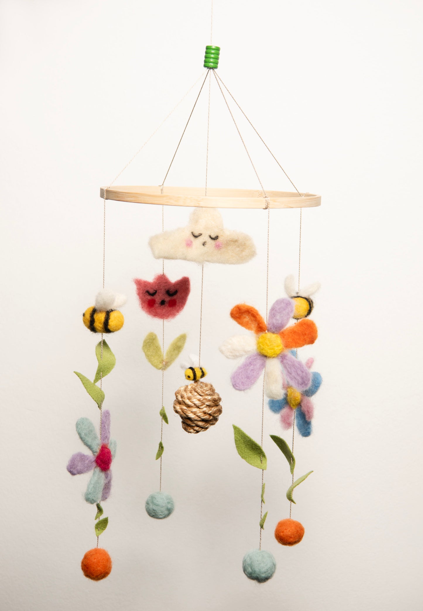 Bienen und Blumen - Mobile und Spielzeugkette Set aus Filz