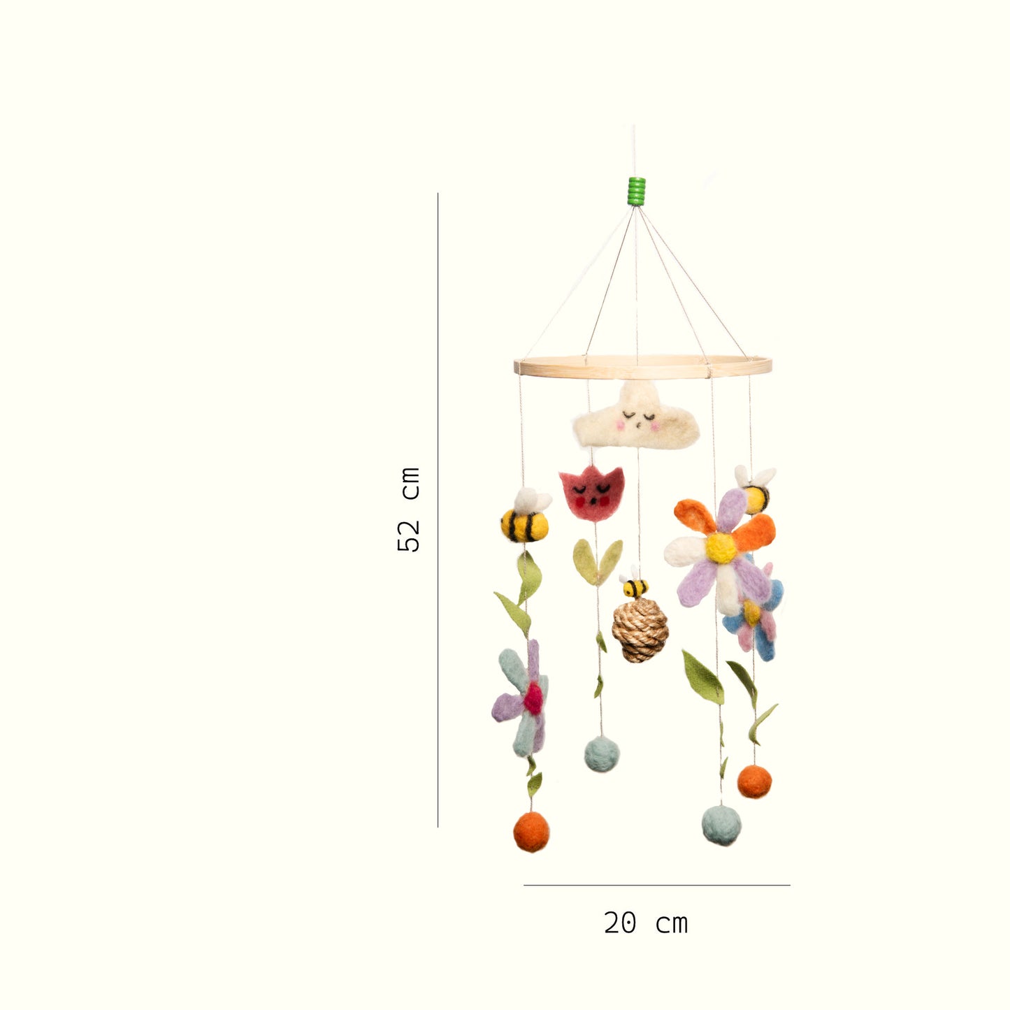 Bienen und Blumen - Mobile und Spielzeugkette Set aus Filz
