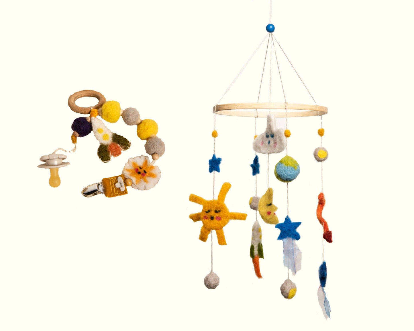 Discovery - Mobile und Spielzeugkette Set aus Filz