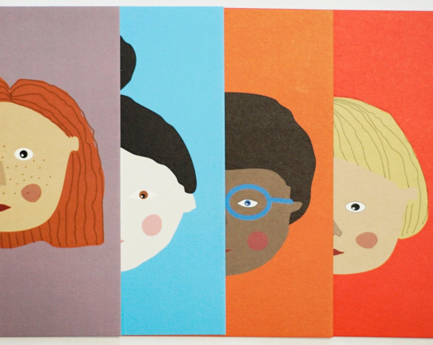 Friends postcards set of 4 - own illustration