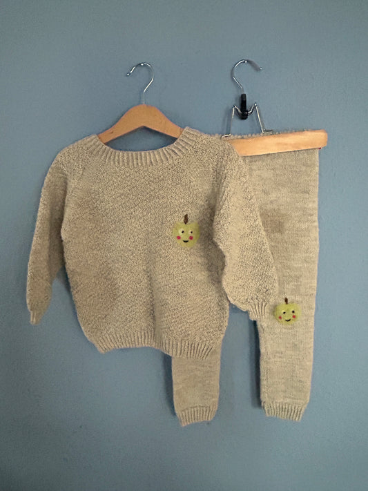 Apfel wolle set Hose und Pullover Upcycling