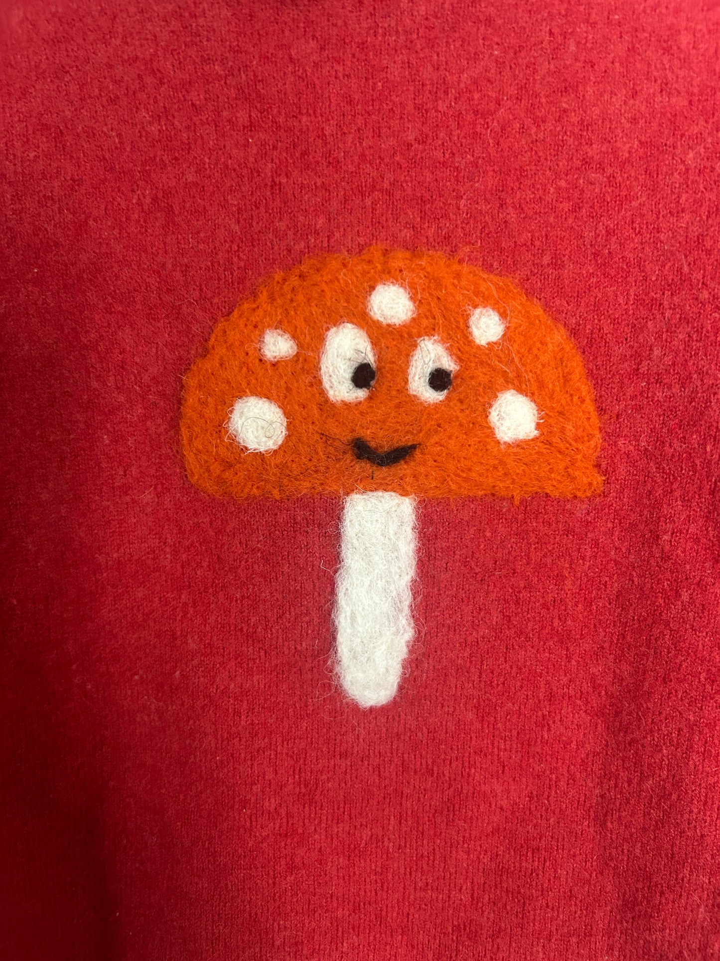 Pilz Wolle Pullover Upcycling