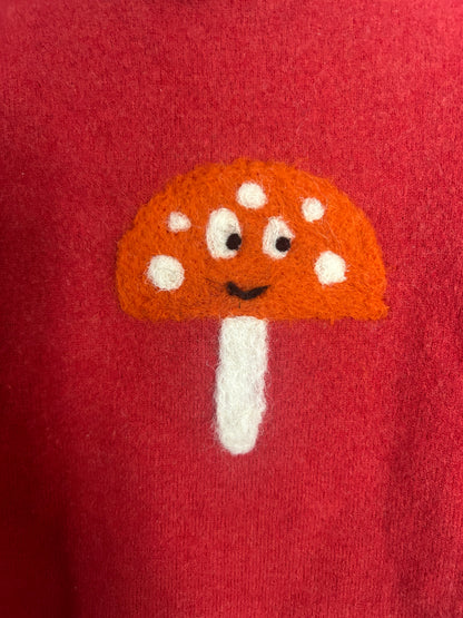Pilz Wolle Pullover Upcycling