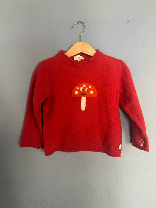 Pilz Wolle Pullover Upcycling