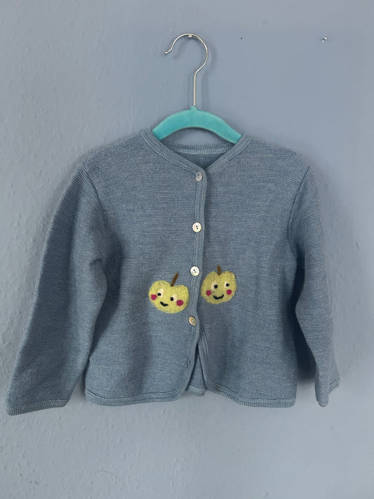 Apfel Strickjacke Wolle Upcycling