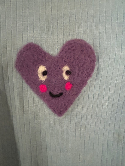 Herz Unterhemd Wolle Pullover Upcycling
