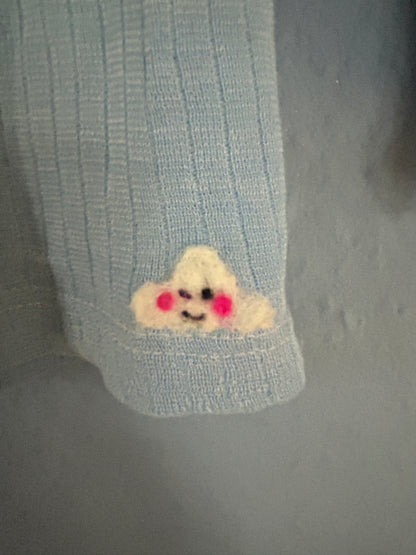 Herz Unterhemd Wolle Pullover Upcycling