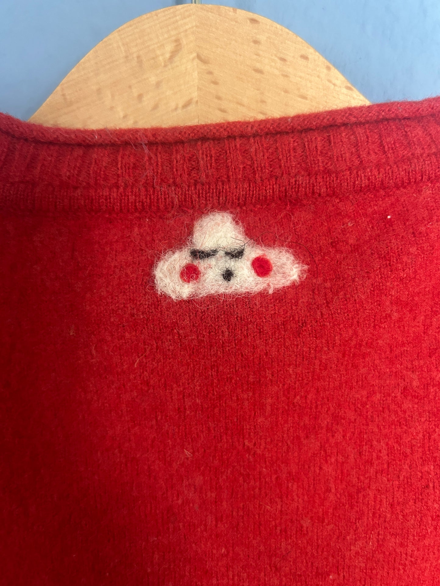 Pilz Wolle Pullover Upcycling