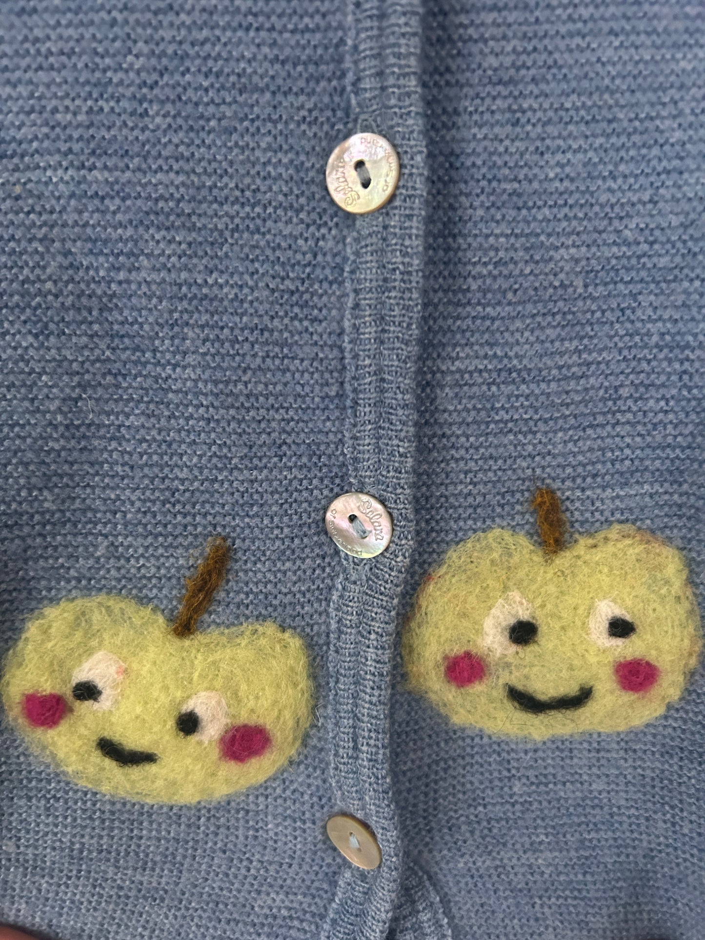 Apfel Strickjacke Wolle Upcycling