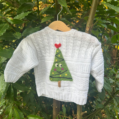 Weihnachtbaum pullover  Wolle Upcycling