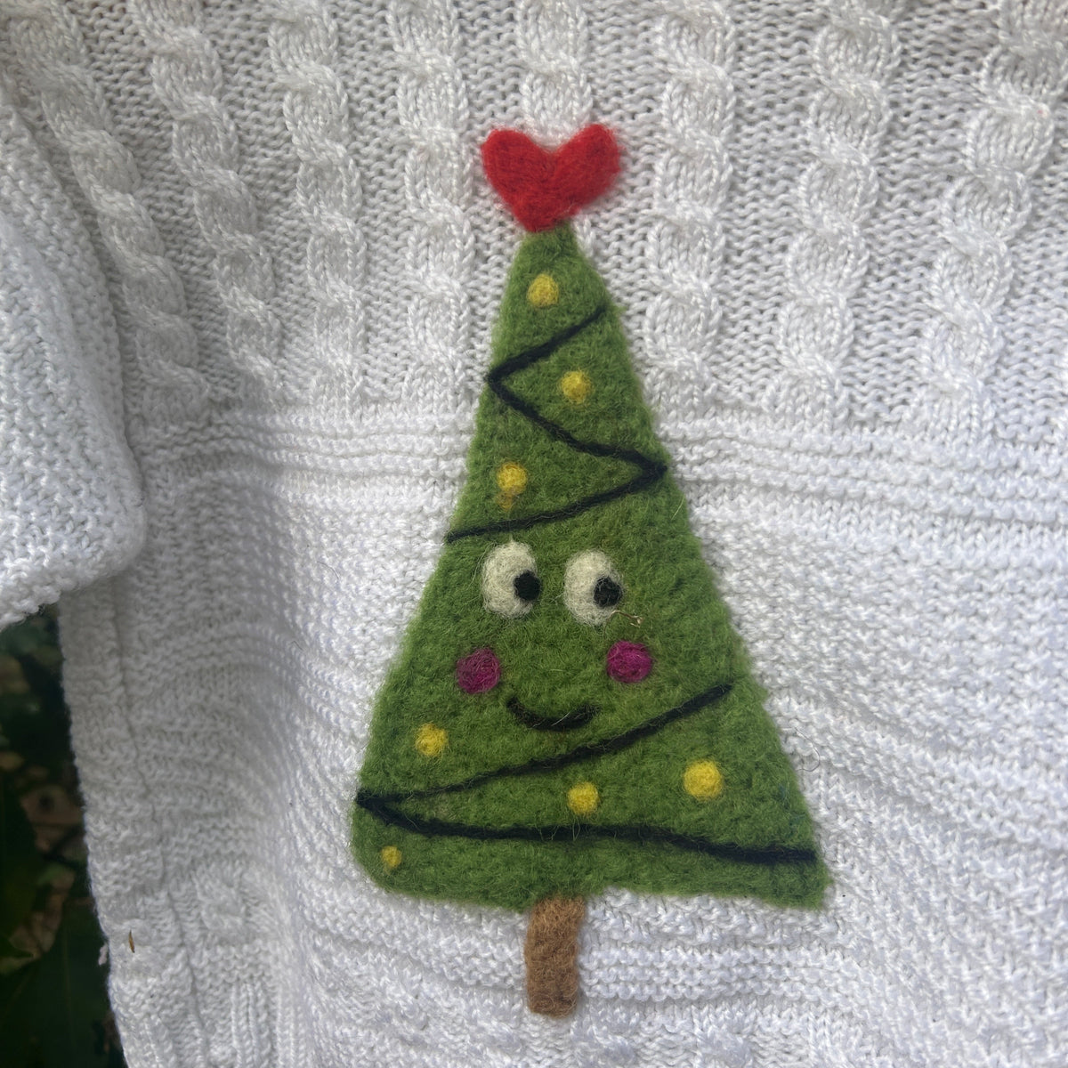 Weihnachtbaum pullover  Wolle Upcycling