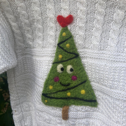 Weihnachtbaum pullover  Wolle Upcycling