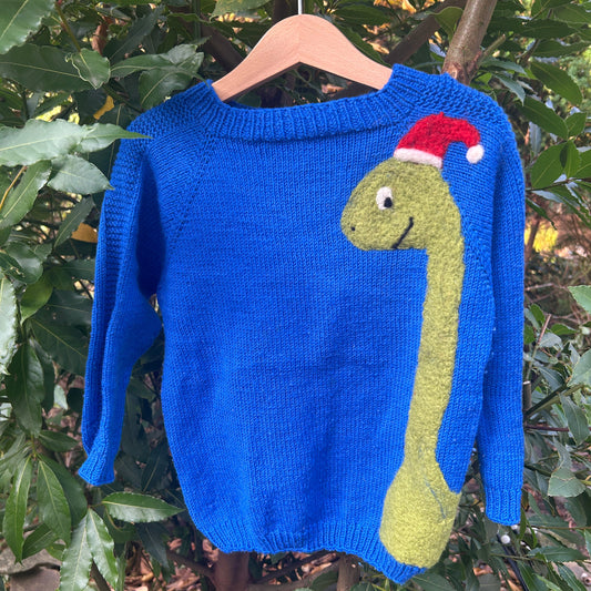 Weihnachtdino pullover  Wolle Upcycling