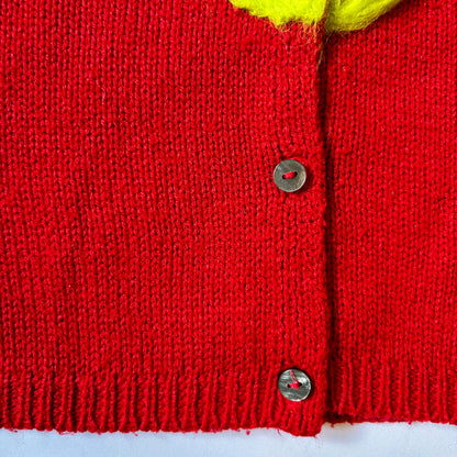 Repair -Blumen Strickjacke - Rot - Größe 110 - Ettmoln