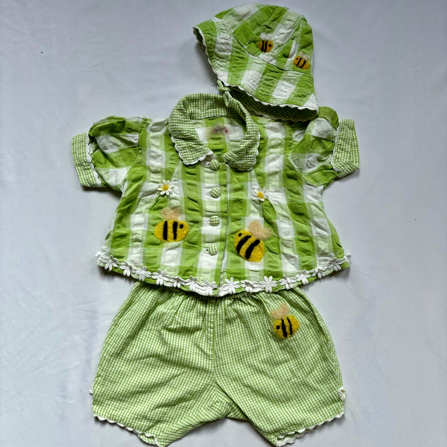 Repair - Bienen Baby Sommer Set- Weiß und Grün- Größe 62- Ettmoln