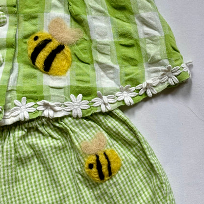 Repair - Bienen Baby Sommer Set- Weiß und Grün- Größe 62- Ettmoln