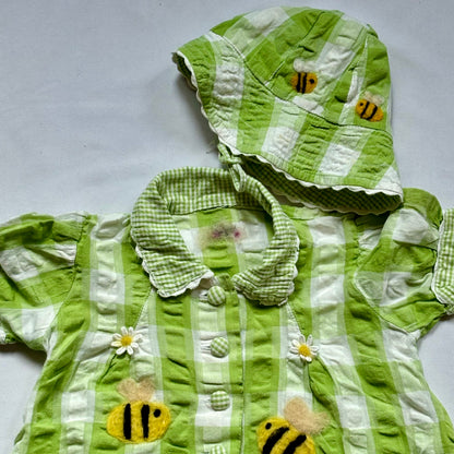 Repair - Bienen Baby Sommer Set- Weiß und Grün- Größe 62- Ettmoln