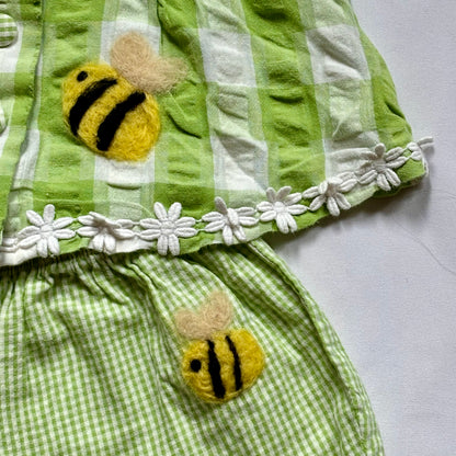 Repair - Bienen Baby Sommer Set- Weiß und Grün- Größe 62- Ettmoln