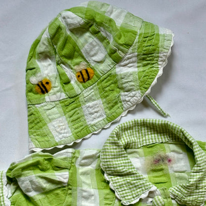 Repair - Bienen Baby Sommer Set- Weiß und Grün- Größe 62- Ettmoln