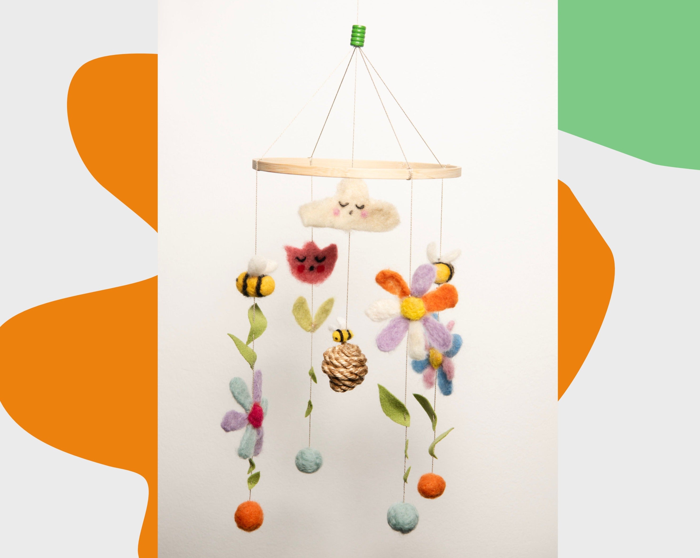Baby Mobile Mit Dinosaurier Und Sternchen Aus Filz - Geschenk Zur Geburt - Andere Farben Möglich