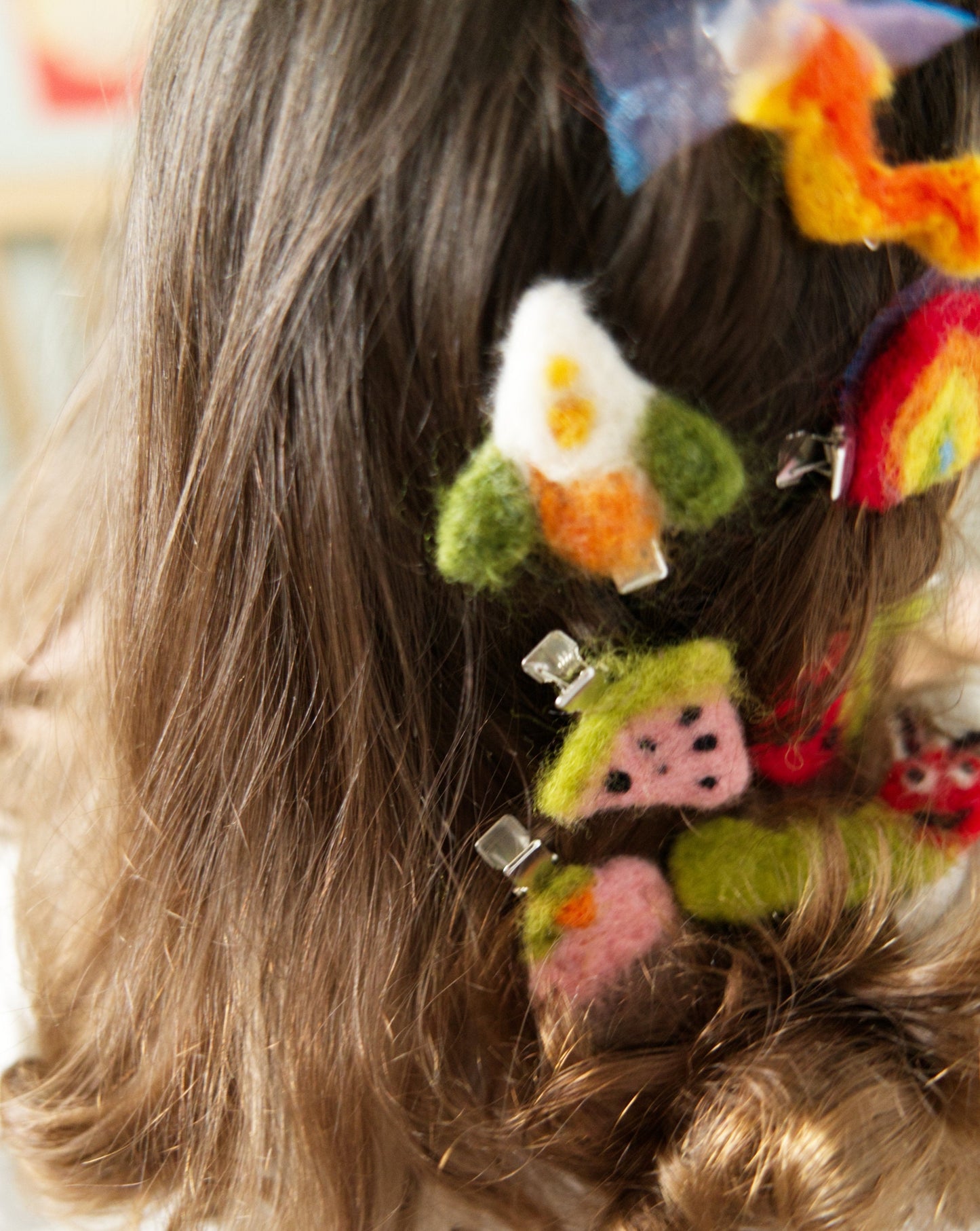 Lightning bolt hair clip made of felt