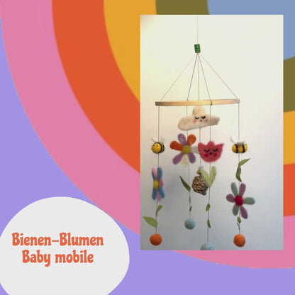 Bienen und Blumen  - Mobile und Spielzeugkette Set aus Filz